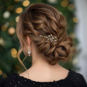 Professional Christmas hair styling at Salon Nia Cardiff for seasonal celebrations