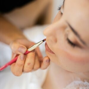 natural wedding makeup look Cardiff close up